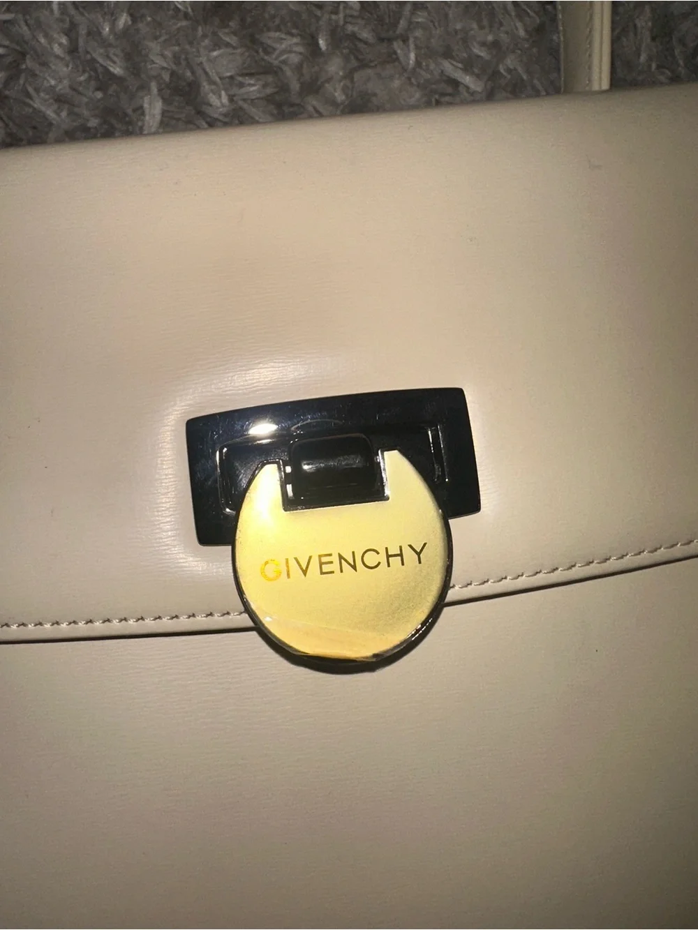 Givenchy Cream Leather Structured Top-Handle Satchel